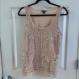 Express Beige Lace Tank Top (M)